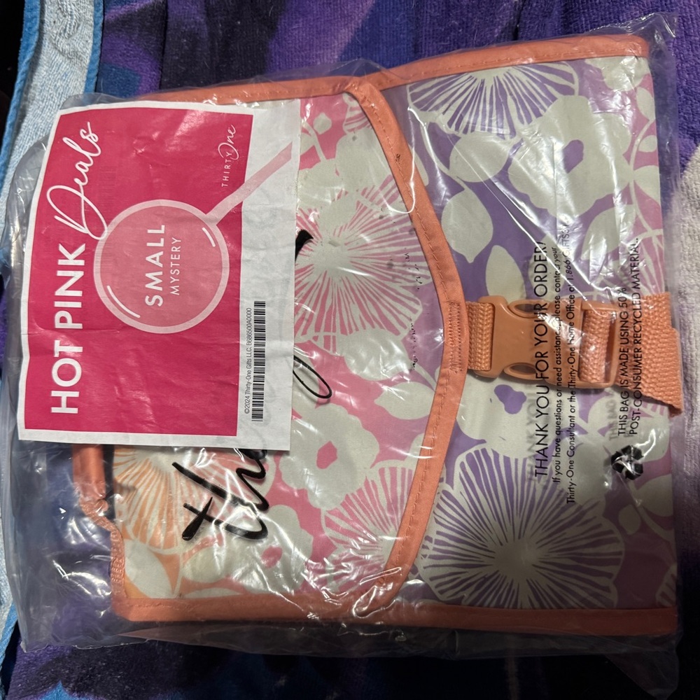 Floral Print Bag with Orange Trim 31